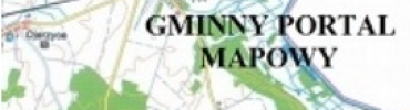 Wycinek mapy z napisem Gminny Portal Mapowy